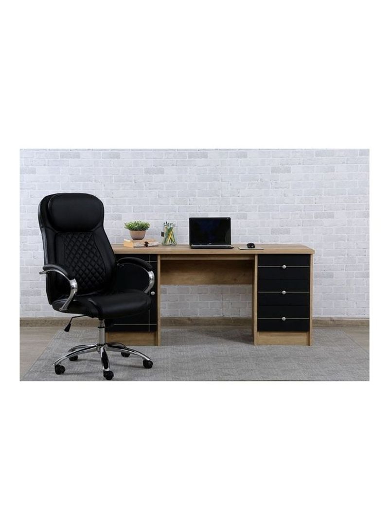 Adjustable Moravia Armrest Office Desk Black/Silver