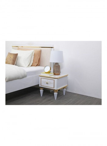 Brandford Night Stand White/Gold 45x46x47cm