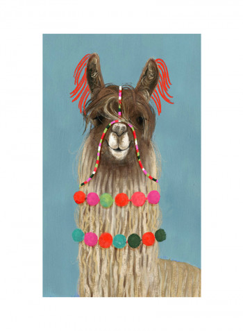 Adorned Llama IV Poster Multicolour
