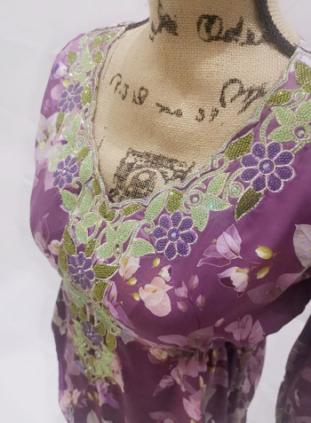 2-Piece Floral Print Top & Long Skirt Multicolour