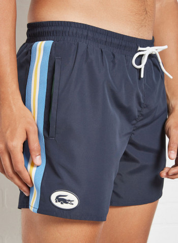 Logo Drawstring Swim Shorts Blue/White/Yellow