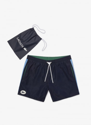 Logo Drawstring Swim Shorts Blue/White/Yellow
