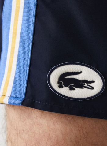 Logo Drawstring Swim Shorts Blue/White/Yellow