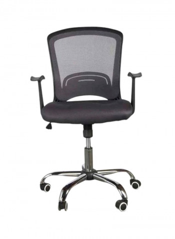 Enkel Low Back Chair Black/Silver 49x49centimeter