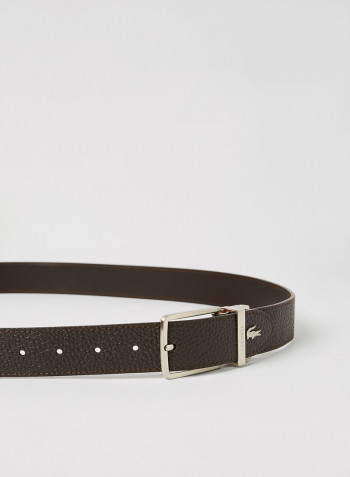 Grained Leather Belt Chocolate