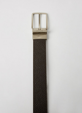 Grained Leather Belt Chocolate