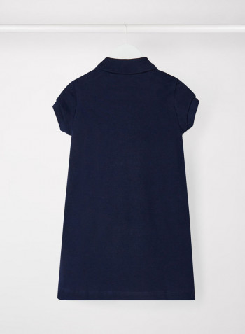 Kids Single Pocket Polo Dress Navy Blue