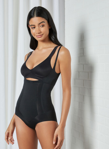 Oncore Open-Bust Bodysuit Shapewear Black