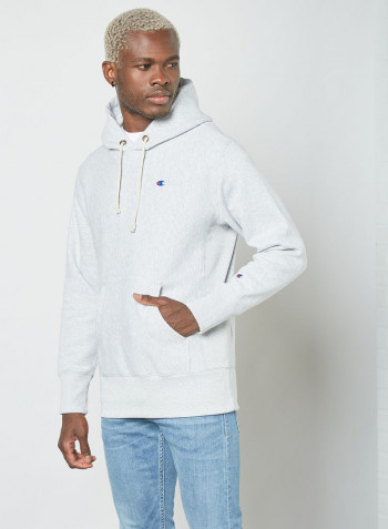 Reverse Weave Hoodie Grey