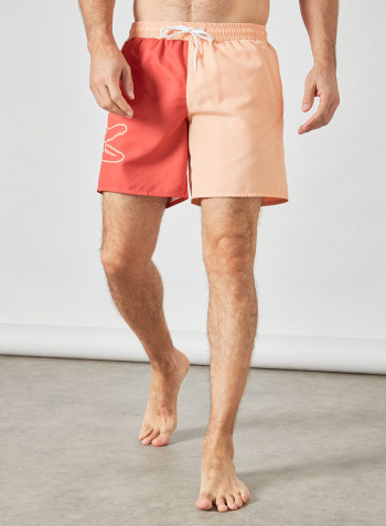 Colourblock Crocodile Print Swim Shorts Multicolour