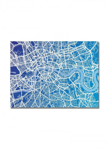 London Map Canvas Wall Art Blue/White 18 x 24inch