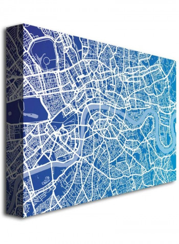 London Map Canvas Wall Art Blue/White 18 x 24inch