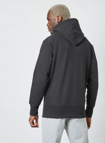 Reverse Weave Hoodie Black