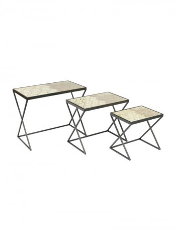 3-Piece Roger Nest Table Set Gold / Black