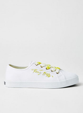 Essential Gradient Signature Logo Sneakers White