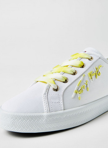 Essential Gradient Signature Logo Sneakers White