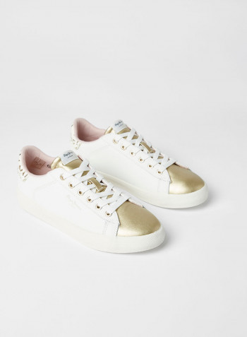 Kioto Fire Metallic Sneakers Gold/White