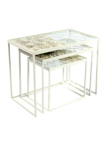 3-Piece Ryan Nesting Table Set White