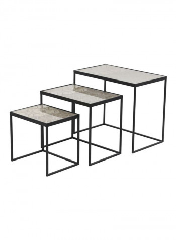 3-Piece Sara Nest Of Table Set Black/Beige/White 172x112x150cm