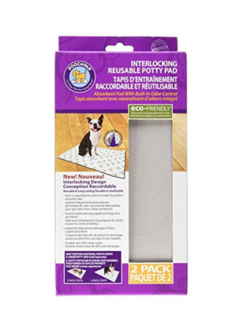 2-Piece Interlocking Pooch Pad Set White