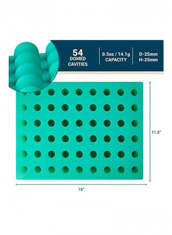 Round Silicone Mold for Chocolate Sea Green 15 x 11.5 x 1inch