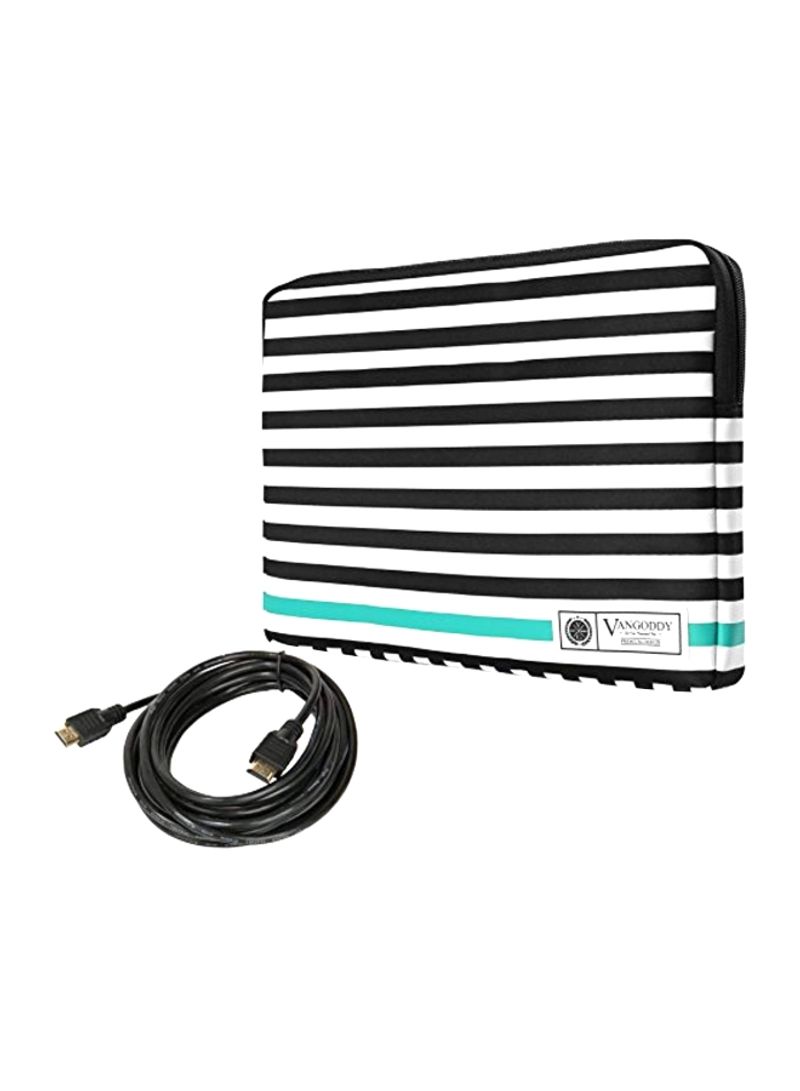 Protective Sleeve Cover For Asus Laptop With HDMI Cables Aqua Blue
