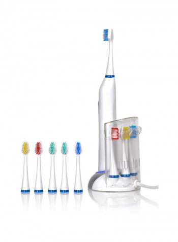 11-Piece Rechargeable Sonic Toothbrush With Replacement Heads Multicolour
