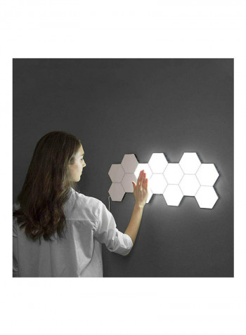 Honeycomb Combination Background Wall Lamp Including Power Supply Eu Plug White 25 x 15 x 10centimeter