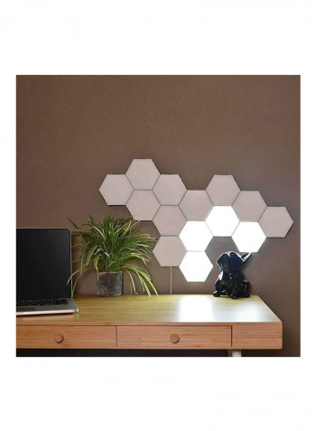 Honeycomb Combination Background Wall Lamp Including Power Supply Eu Plug White 25 x 15 x 10centimeter