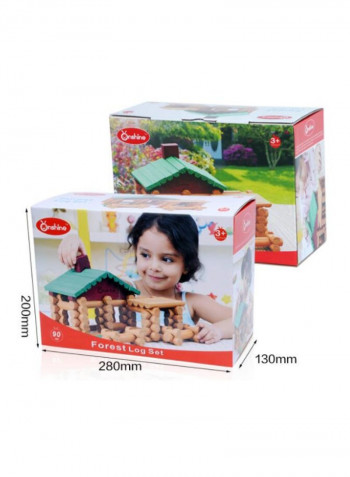 90-Piece Forest Log Construction Set