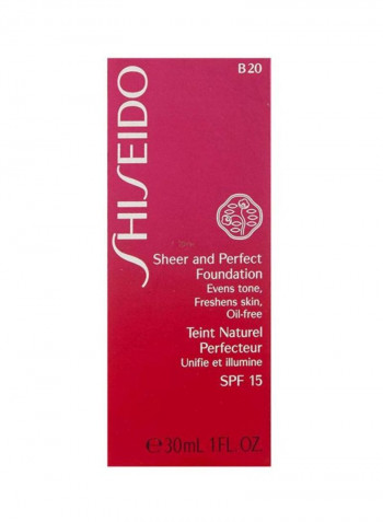 Sheer And Perfect Foundation SPF15 B20 Natural Light Beige