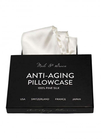 Anti-Aging Silk Pillowcase Silk White Standard/Queen