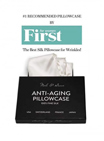 Anti-Aging Silk Pillowcase Silk White Standard/Queen