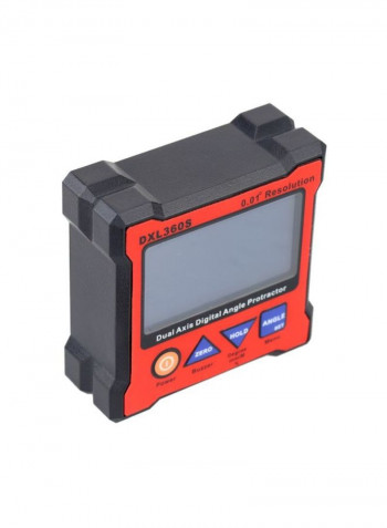 Dual Axis Digital Angle Protractor With LCD Display Black/Red 7 x 6 x 3centimeter