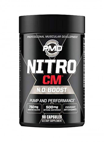 Nitro CM NO Boost Pump And Performance Dietary Supplement 500mg - 90 Capsules