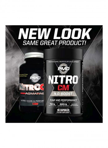 Nitro CM NO Boost Pump And Performance Dietary Supplement 500mg - 90 Capsules
