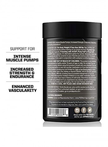 Nitro CM NO Boost Pump And Performance Dietary Supplement 500mg - 90 Capsules