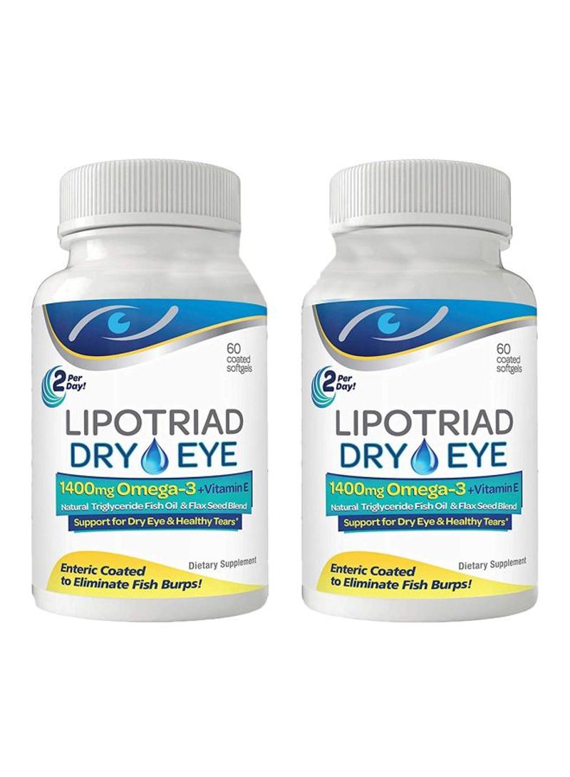 Pack Of 2 Lipotriad Dry Eye Formula Dietary Supplement (1400mg) - 60 Coated Softgels