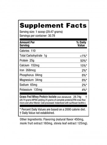 Whey Isolate Protein Supplement - Vanilla