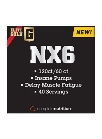 Elite Gold Nitric Oxide Rush NX6 - 120 Tablets
