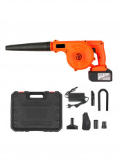 2-In-1 Cordless Leaf Vacuum Electric Air Blower Power Tool Kit Orange/Black