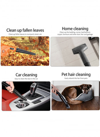 2-In-1 Cordless Leaf Vacuum Electric Air Blower Power Tool Kit Orange/Black