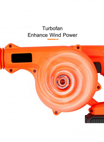 2-In-1 Cordless Leaf Vacuum Electric Air Blower Power Tool Kit Orange/Black