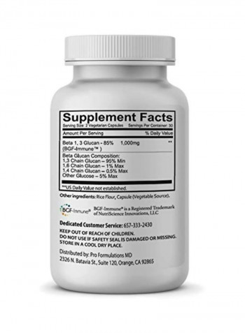 Glucan Elite Dietary Supplement 500mg - 60 Tablets