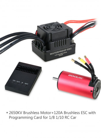 Sensorless Brushless Motor With Programming Card And Battery Sensorless Brushless Motor(5.3x4.5x4), Programming Card, (5.4x8x1.3) 1x Battery(7x5.6)cm
