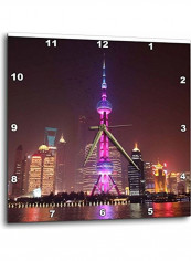 City Printed Analog Wall Clock Multicolour 15x15x0.1inch