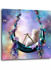 Dog Printed Analog Wall Clock Multicolour 15x15x0.1inch