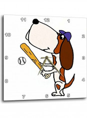 Baseball Printed Analog Wall Clock Multicolour 15x15x0.1inch