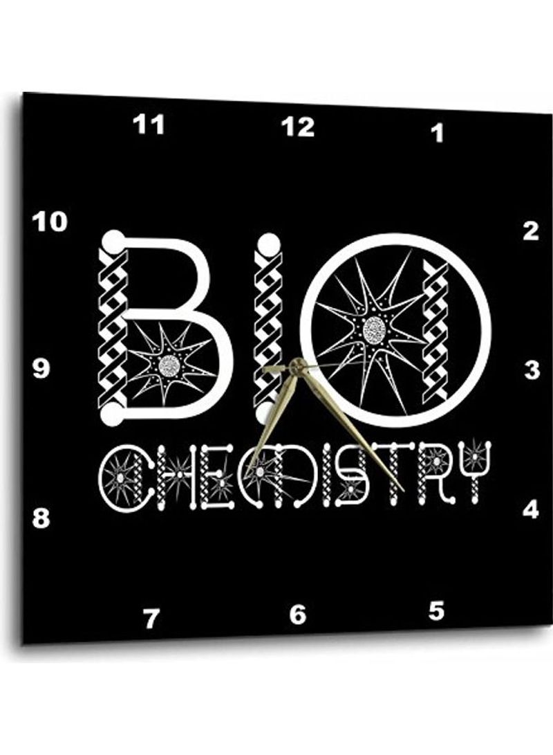 Bio Chemistry Printed Analog Wall Clock Multicolour 15x15x0.1inch
