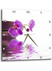 Flower Printed Analog Wall Clock Multicolour 15x15x0.1inch